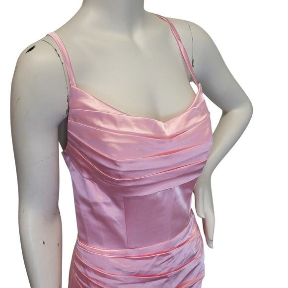 NWT Beautiful Bubblegum Pink Formal Gown Prom Dress Wedding Bridesmaid MOTB - Picture 8 of 11
